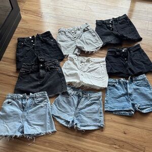 Denim Shorts Collection Size 0, 22, 23